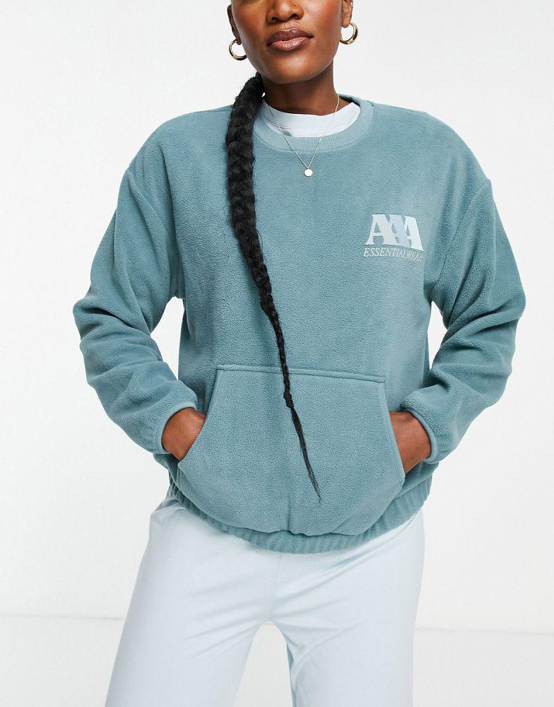 ASOS DESIGN lounge a essentials microfleece sweat in blue商品第1张图片规格展示