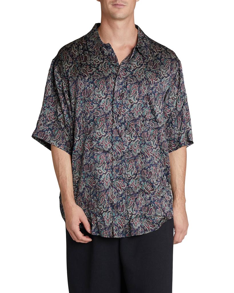 Men's Paisley Silk Dress Shirt商品第1张图片规格展示