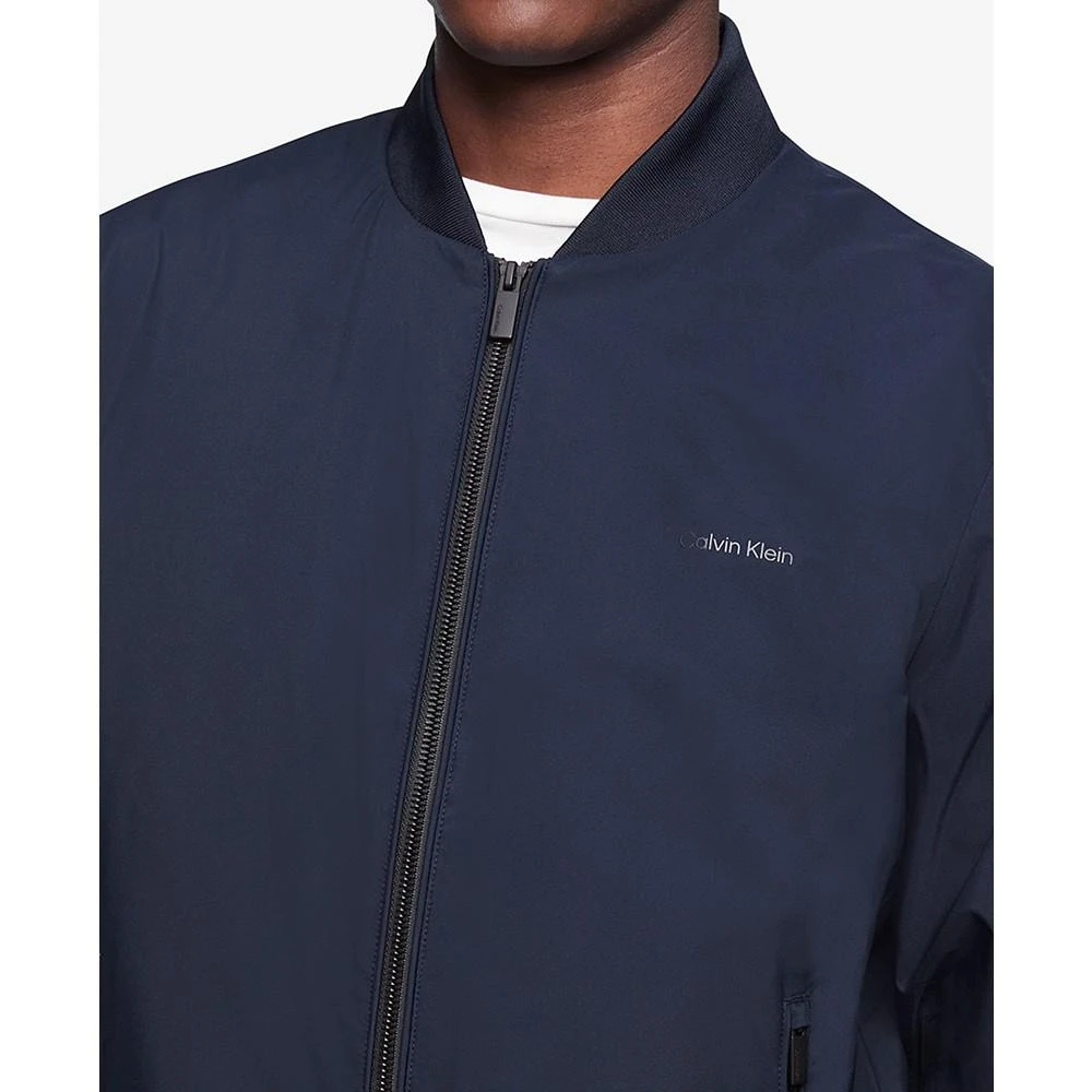 商品Calvin Klein|Men's Logo-Print Matte Bomber Jacket,价格¥950,第3张图片详细描述