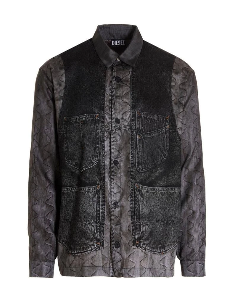 商品Diesel|Diesel S-Gilliam Buttoned Satin Shirt,价格¥2875,第1张图片