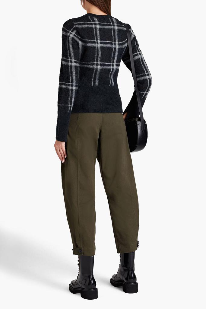 Checked pointelle-knit alpaca-blend sweater商品第3张图片规格展示