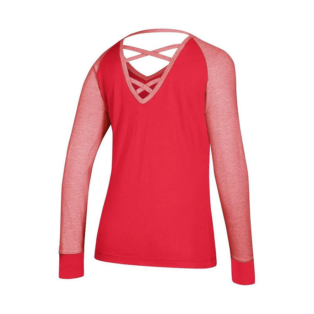 商品Adidas|Women's Red New Jersey Devils Contrast Long Sleeve T-shirt,价格¥309,第3张图片详细描述