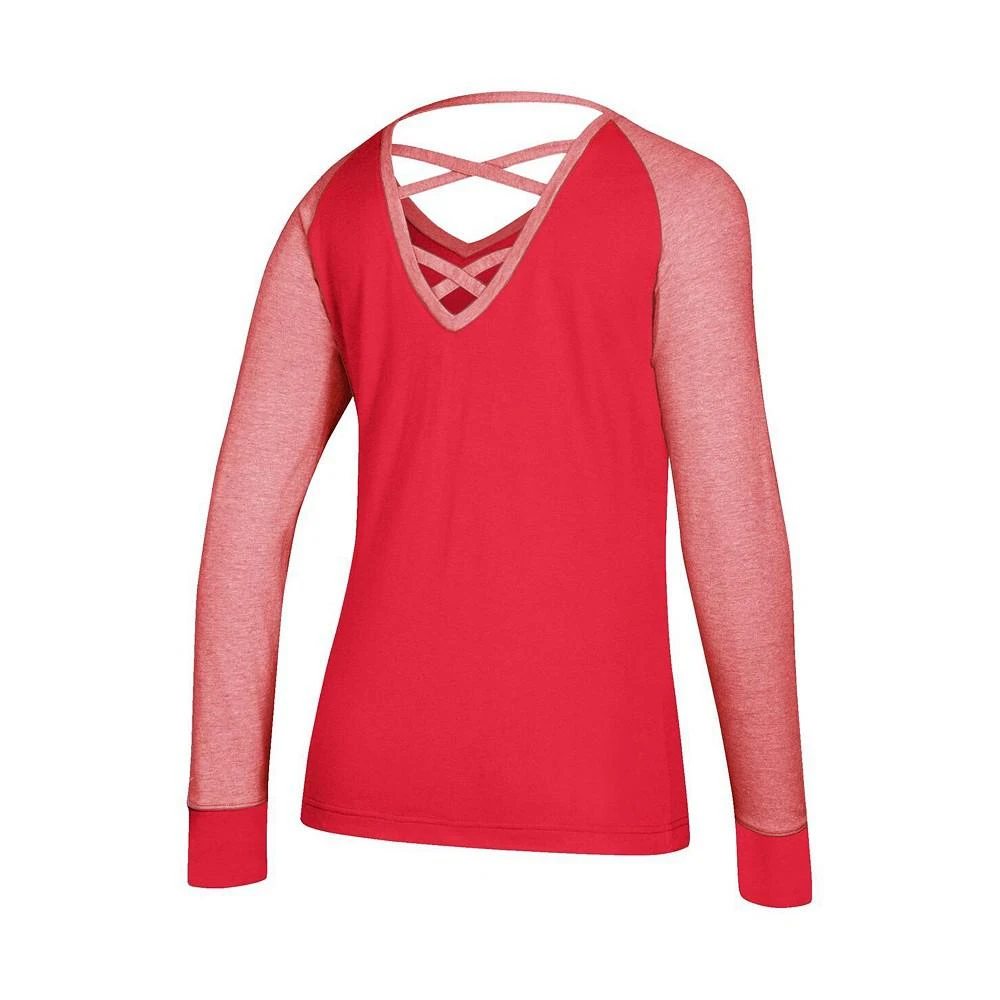 商品Adidas|Women's Red New Jersey Devils Contrast Long Sleeve T-shirt,价格¥330,第3张图片详细描述