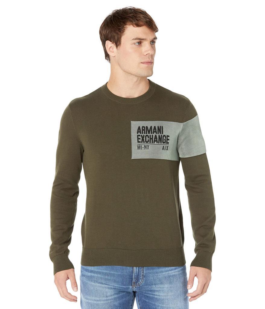 商品Armani Exchange|Block Logo Pullover Sweater,价格¥515,第1张图片