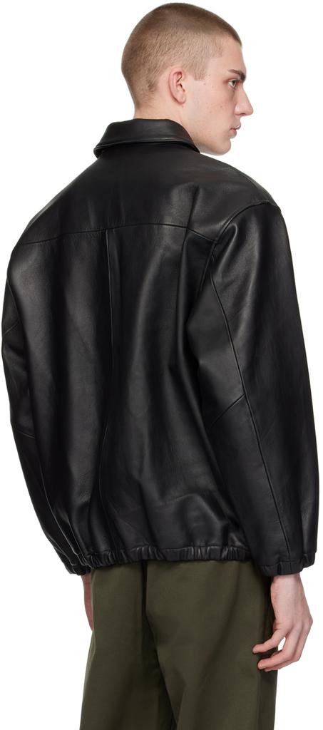 WACKO MARIA: Black Double Riders Leather Jacket | SSENSE