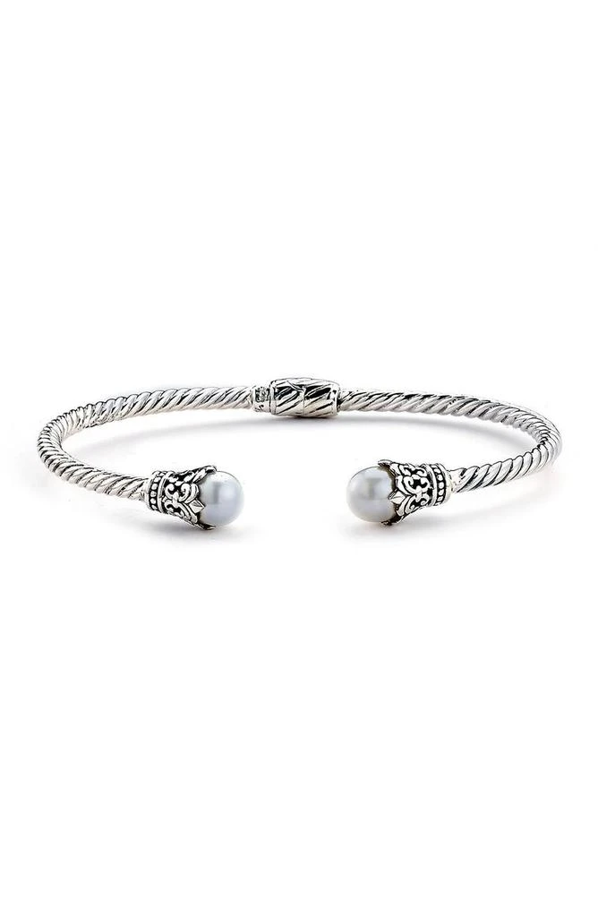 商品SAMUEL B.|Sterling Silver Twisted 3mm White Pearl Bangle Bracelet,价格¥826,第1张图片