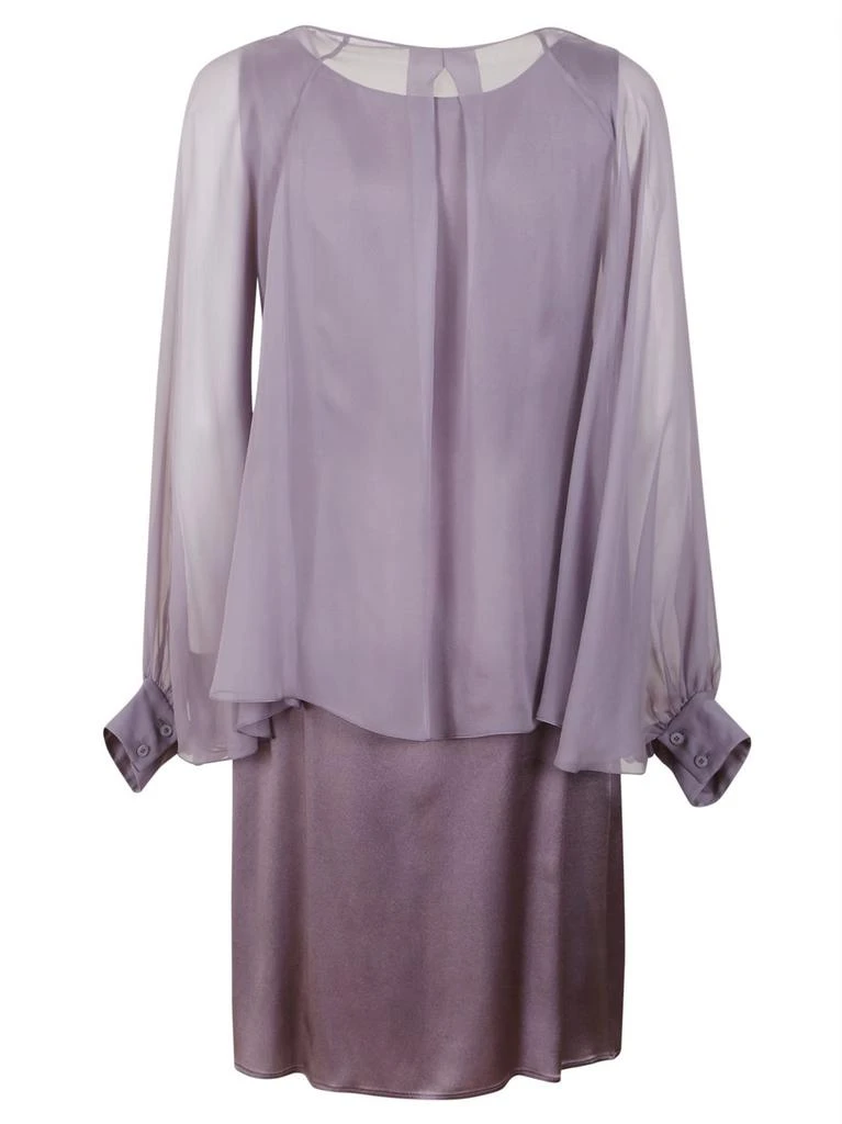 商品Alberta Ferretti|Alberta Ferretti Puff Sleeved Draped Satin Slip Dress,价格¥7662,第2张图片详细描述