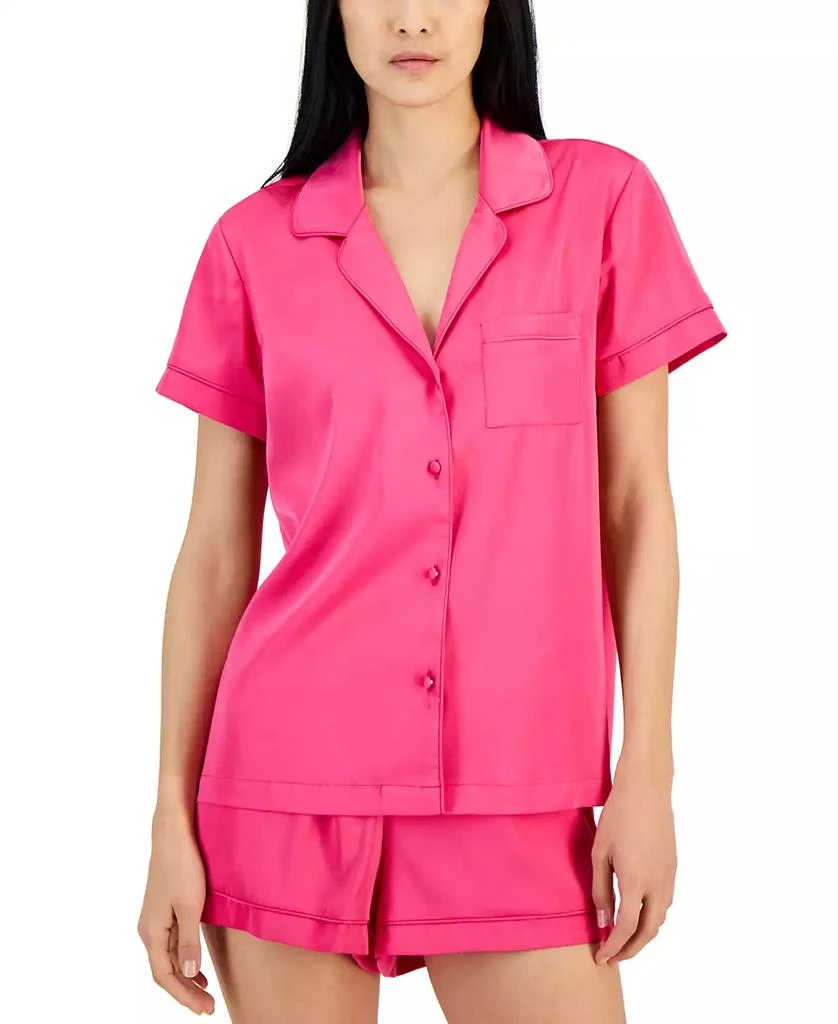 商品INC International|Women's 2-Pc. Stretch Satin Notch Collar Pajamas Set, Created for Macy's,价格¥153,第4张图片详细描述