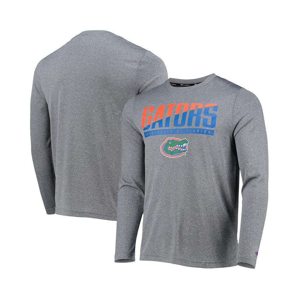 Men's Gray Florida Gators Wordmark Slash Long Sleeve T-shirt商品第1张图片规格展示