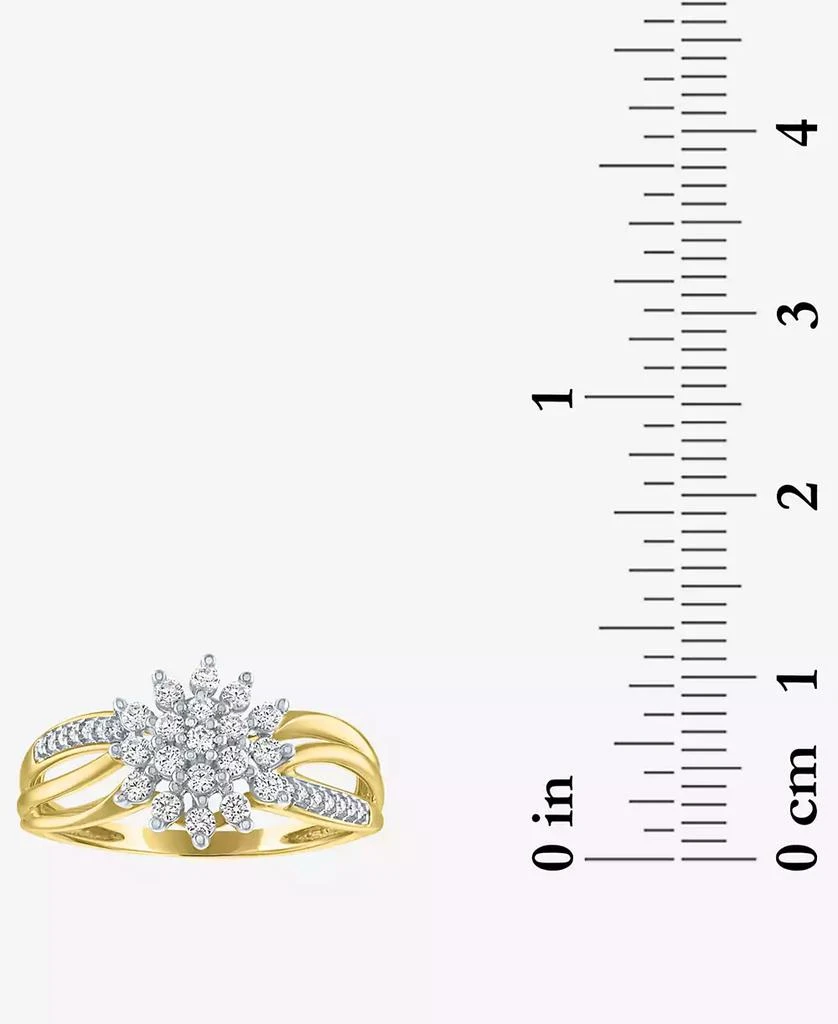 商品Forever Grown Diamonds|Lab Grown Diamond Star Cluster Ring (1/3 ct. t.w.) in 10k Gold,价格¥2591,第4张图片详细描述
