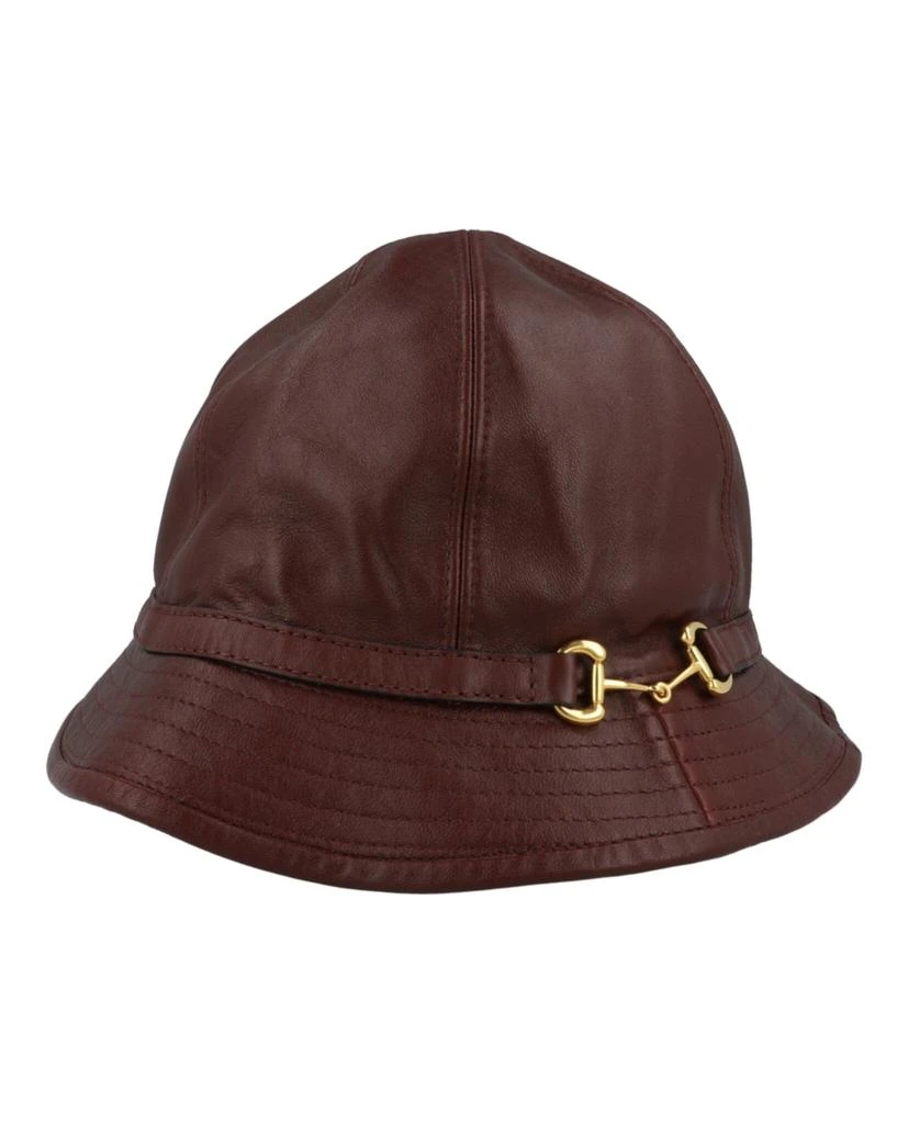 商品Gucci|Horsebit Lambskin Leather Bucket Hat,价格¥1473,第1张图片