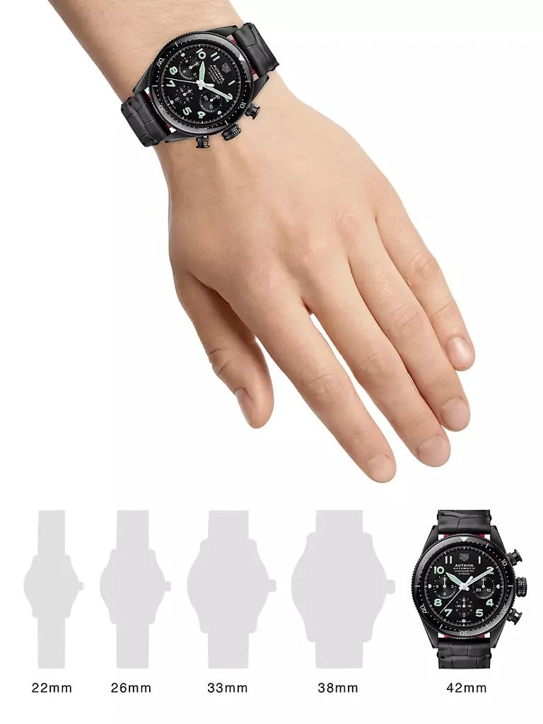 商品TAG Heuer|Autavia Stainless Steel & Alligator-Embossed Leather Watch,价格¥54496,第2张图片详细描述