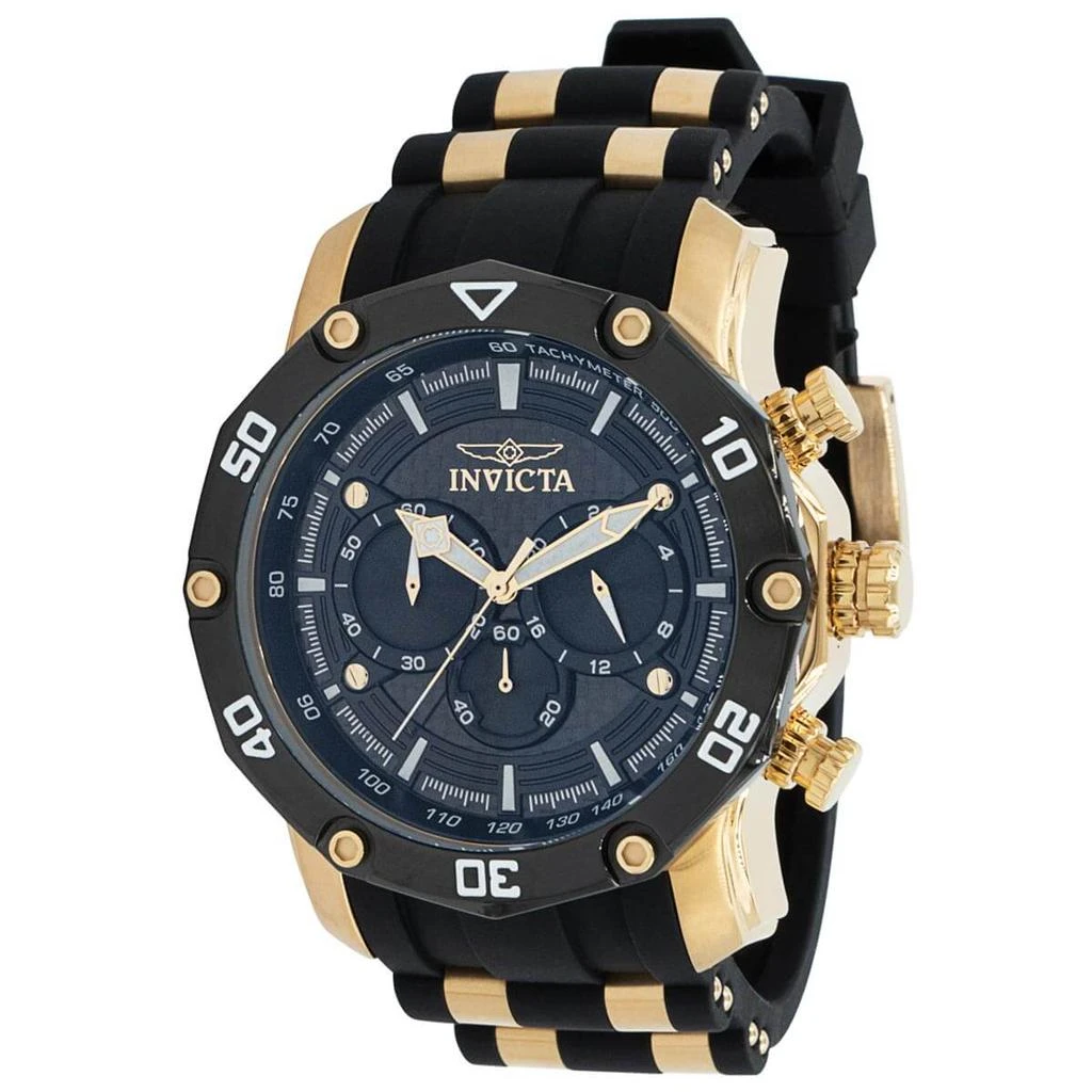 商品Invicta|Invicta Men's Chronograph Watch - Pro Diver Black Dial Yellow Gold Case Strap | 37722,价格¥688,第1张图片