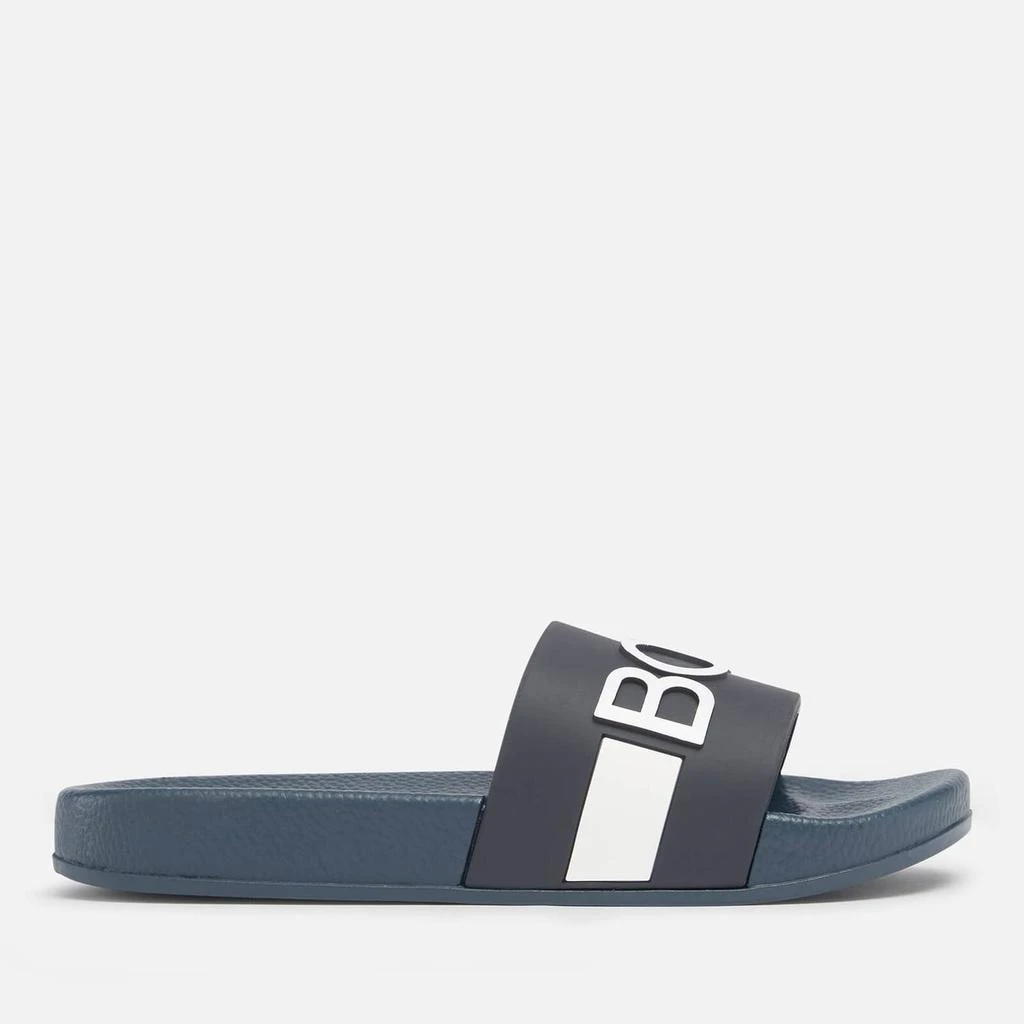 商品Hugo Boss|Hugo Boss Boys' Slides - Navy,价格¥201,第2张图片详细描述