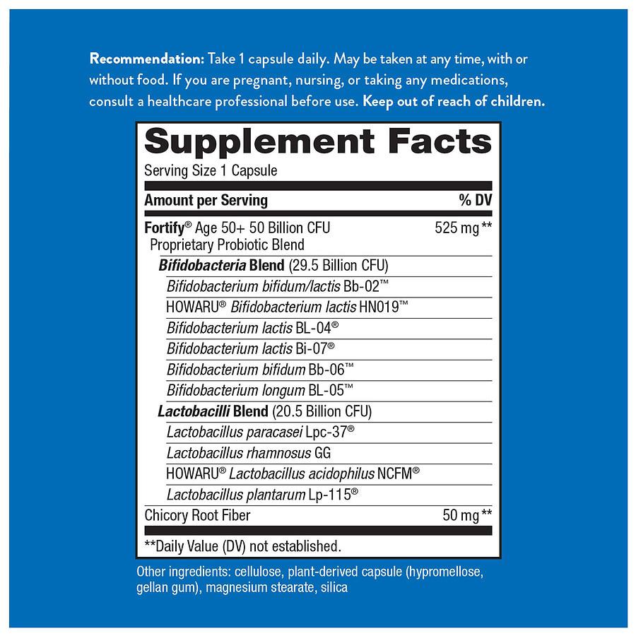 Fortify Age 50+ 50 Billion Probiotic Vegetable Capsules商品第3张图片规格展示