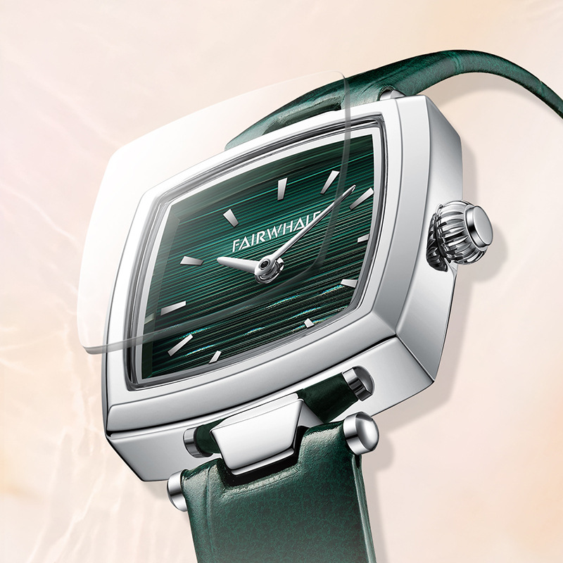 马克华菲品牌手表女士潮流时尚石英手表小绿表商品第4张图片规格展示