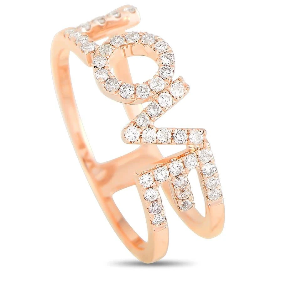 商品LB Exclusive|14K Rose Gold 0.35 ct Diamond Love Ring,价格¥3905,第1张图片
