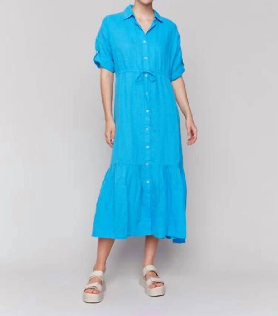 商品CHARLIE B|Button Down Dress In Lagoon,价格¥497,第3张图片详细描述