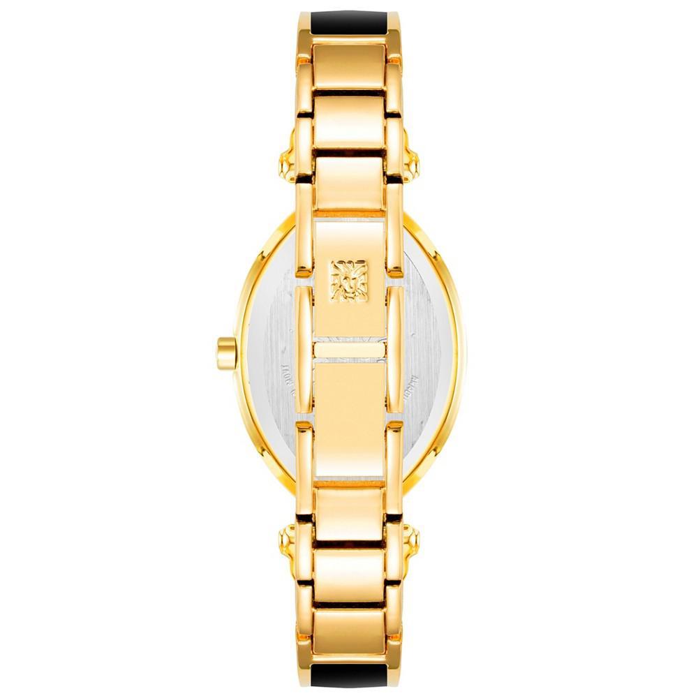 商品Anne Klein|Women's Three-Hand Quartz Gold-Tone Alloy with Black Enamel Bracelet Watch, 24mm,价格¥374,第5张图片详细描述