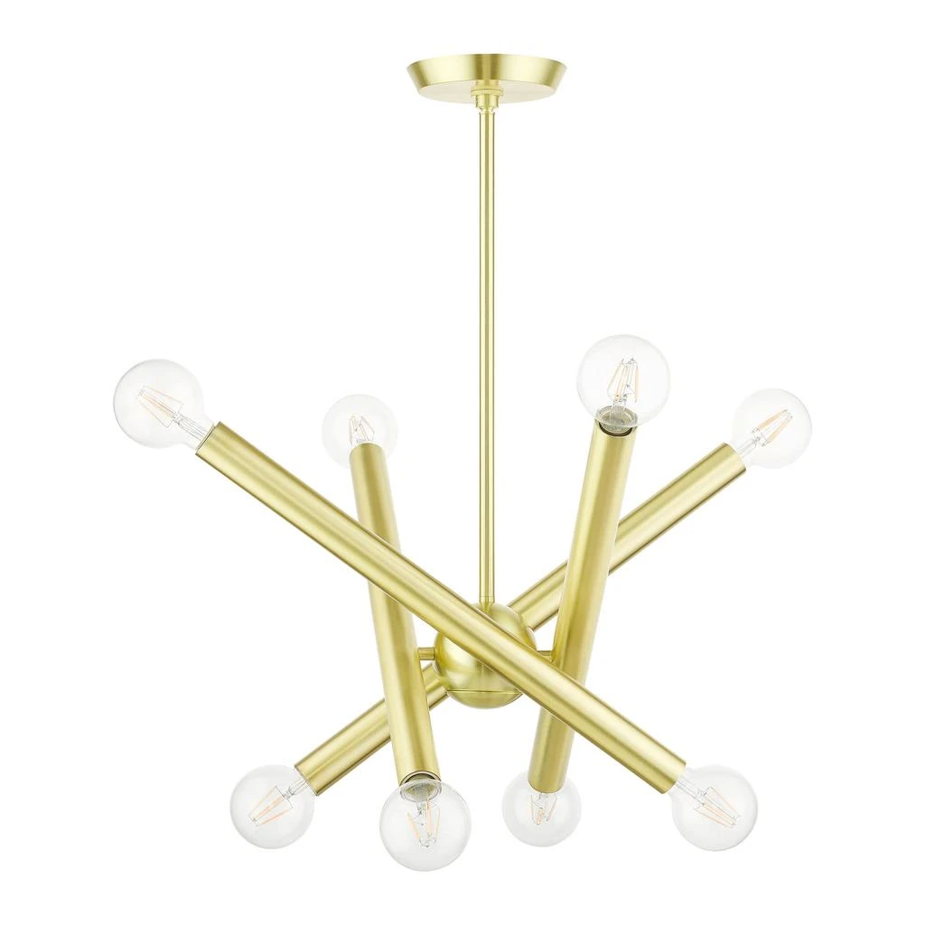 商品Livex Lighting|Eight Light Satin Brass Chandelier,价格¥2470,第2张图片详细描述