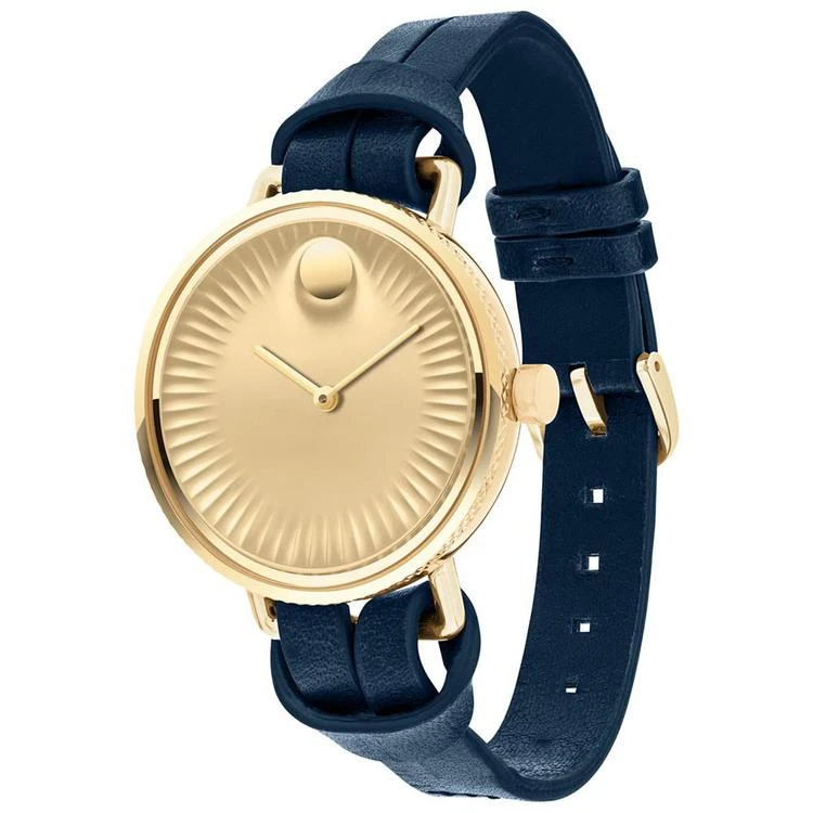 商品Movado|女士深蓝瑞界皮革表带腕表 34mm 3680036,价格¥3024,第2张图片详细描述