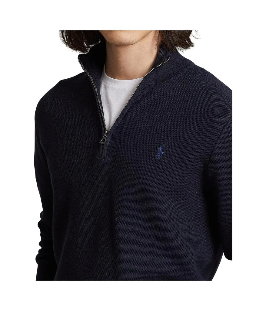 商品Ralph Lauren|Mesh-Knit Cotton 1/4 Zip Sweater,价格¥455,第3张图片详细描述