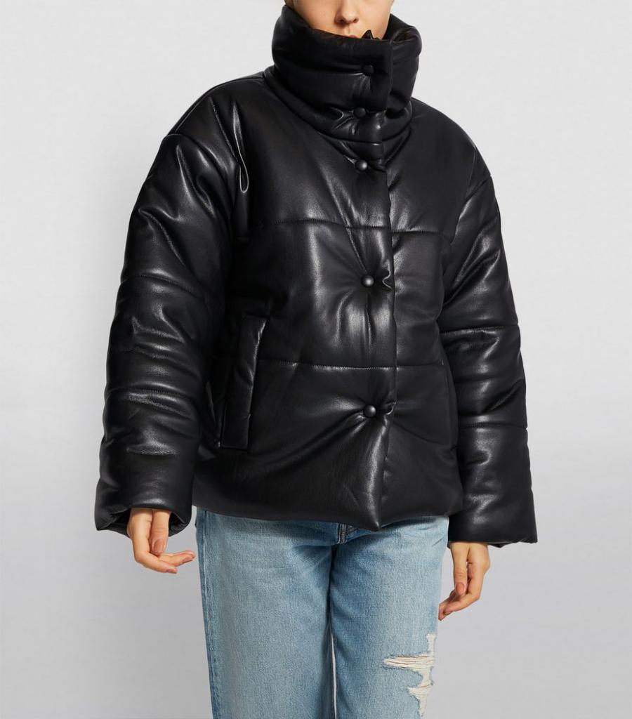 Vegan Leather Puffer Jacket商品第3张图片规格展示