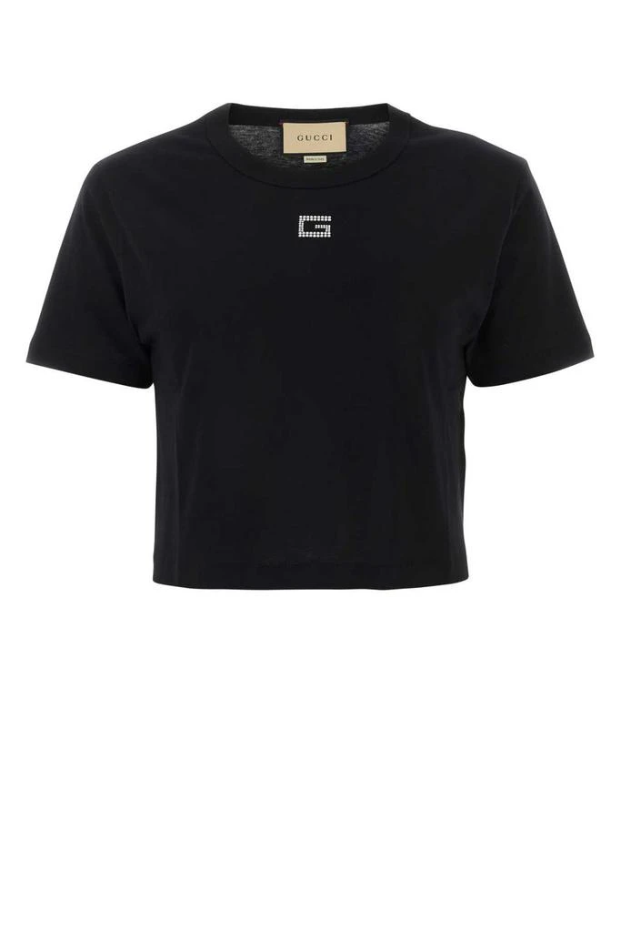 商品Gucci|Gucci G Rhinestone-Embellished Crewneck T-Shirt,价格¥2534,第1张图片