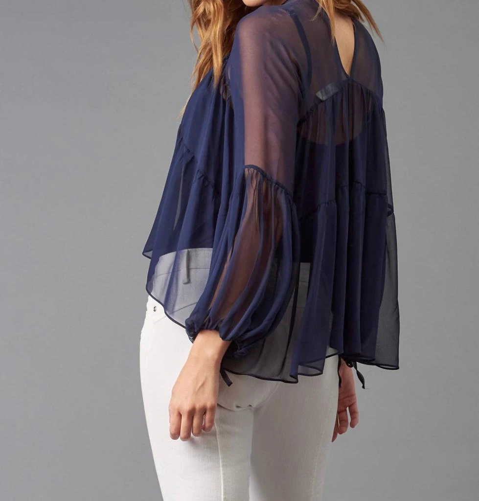 商品Lola & Sophie|Chiffon Sheer Tiered Top in Navy,价格¥894,第3张图片详细描述
