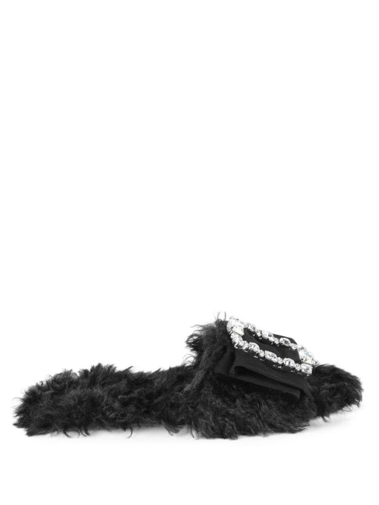 商品Miu Miu|Jeweled Faux Fur Slide Sandals,价格¥2668,第5张图片详细描述