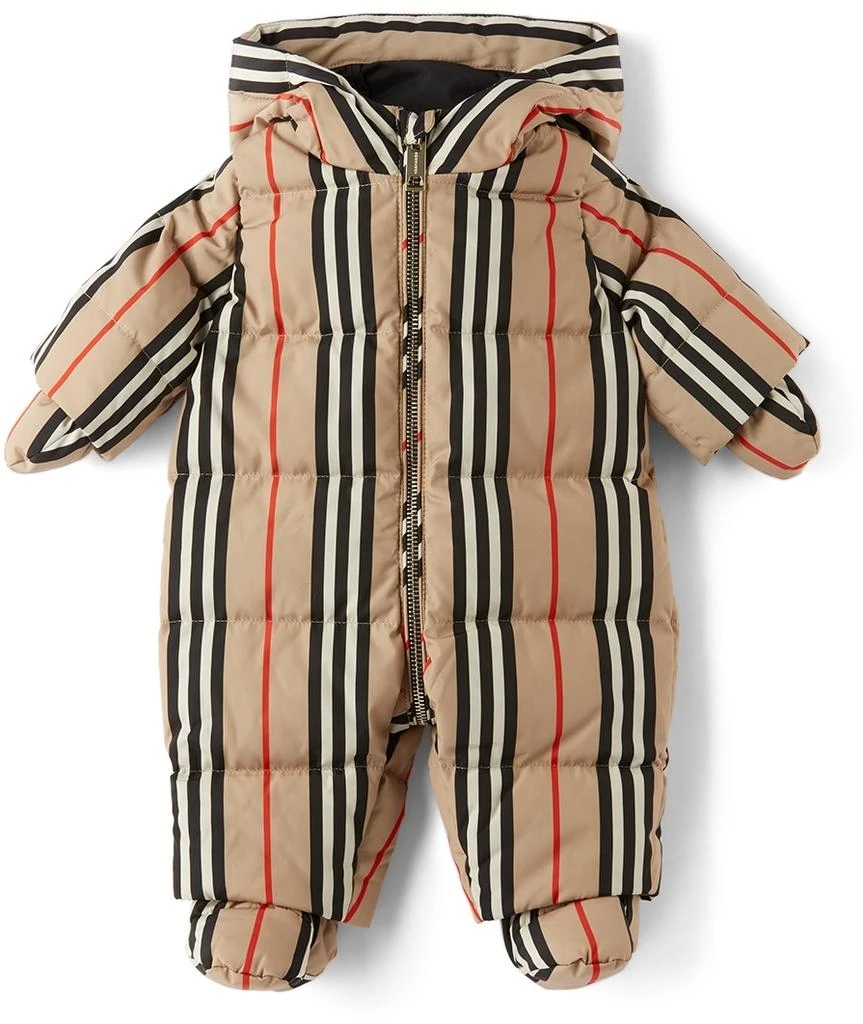 商品Burberry|Baby Down Icon Stripe N6-River Puffer Snowsuit,价格¥2144,第1张图片