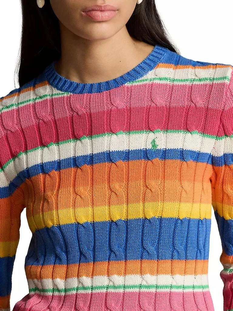 Striped Cotton Cable-Knit Sweater 商品