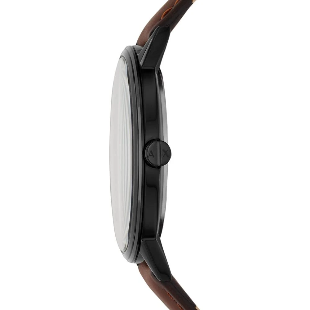 商品Armani Exchange|Men's Brown Leather Strap Watch,价格¥1130,第4张图片详细描述