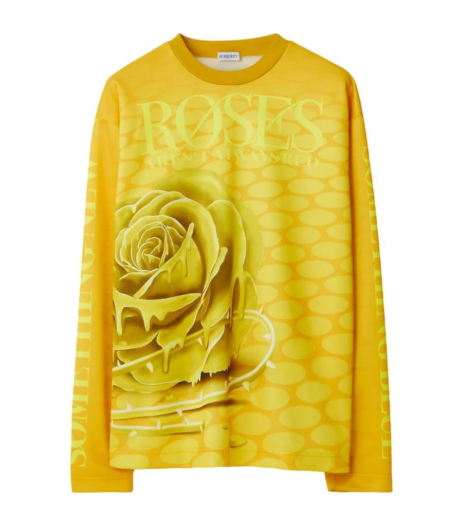 商品Burberry|Rose Print Long-Sleeve T-Shirt,价格¥6013,第1张图片
