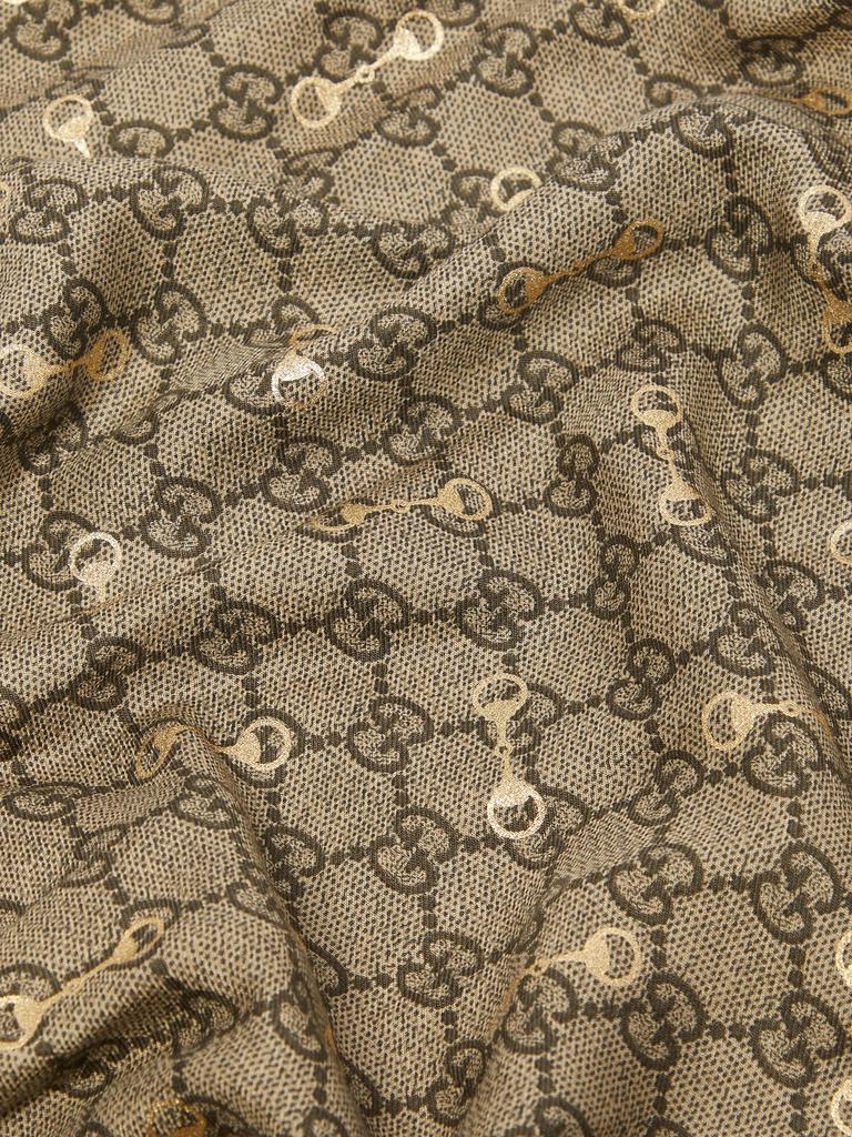 商品Gucci|GG & Horsebit-print modal-blend twill scarf,价格¥3597,第5张图片详细描述