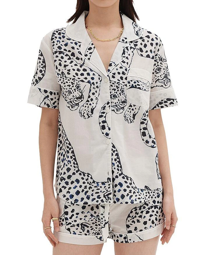 商品Desmond & Dempsey|Cotton Jaguar Shorts Pajama Set,价格¥1000,第4张图片详细描述