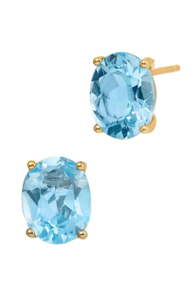 商品Savvy Cie Jewels|18K Gold Vermeil 9X7 Oval Blue Topaz Basket Set Total Carat Weight 5.00 Cts,价格¥317,第1张图片