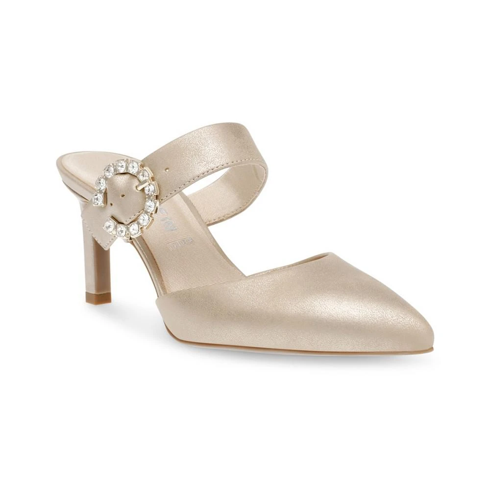 商品Anne Klein|Women's Riri-C Imitation Pearl Buckle Mules,价格¥580,第1张图片