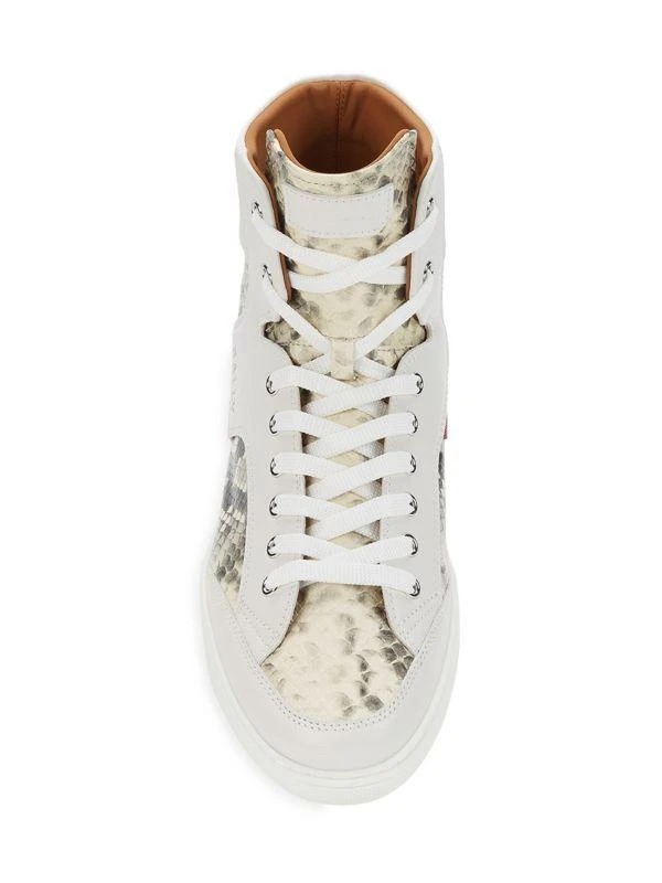 Snakeskin Embossed Leather High Top Sneakers 商品