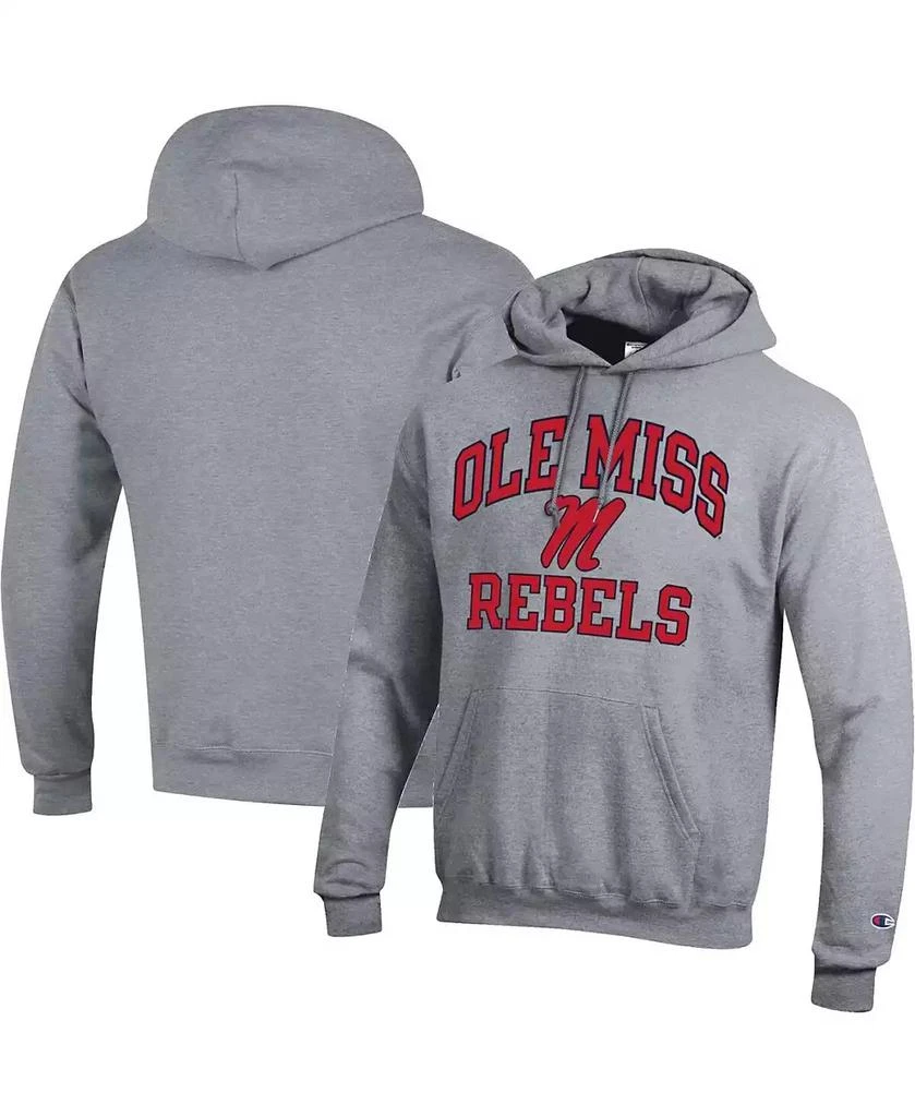 商品CHAMPION|Men's Heather Gray Ole Miss Rebels High Motor Pullover Hoodie,价格¥337,第1张图片