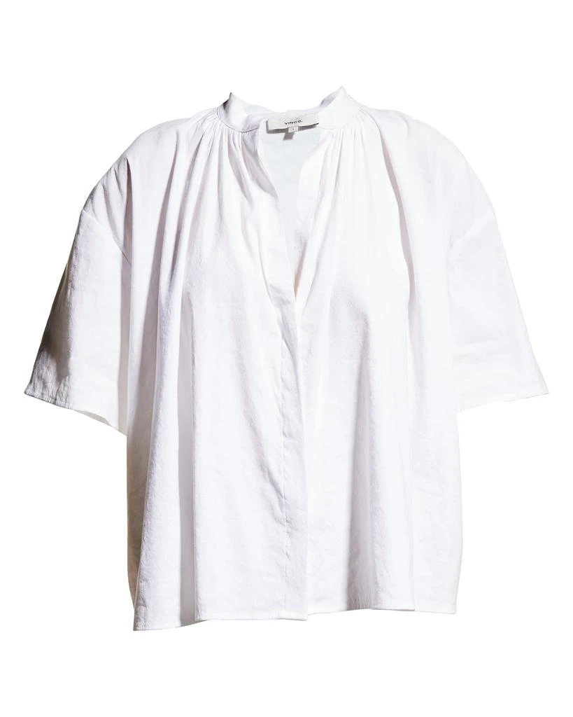 商品Vince|Band Collar Short-Sleeve Blouse,价格¥528,第2张图片详细描述