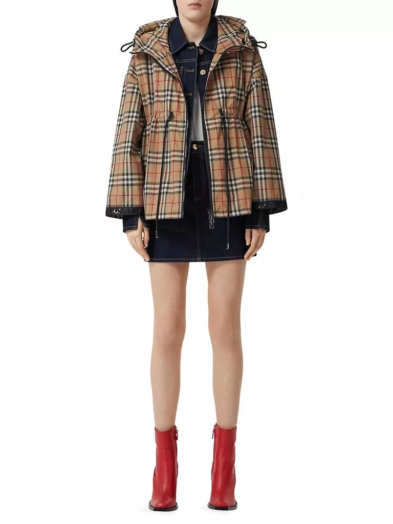 商品Burberry|Bacton Hooded Check Logo Coat,价格¥9979,第2张图片详细描述