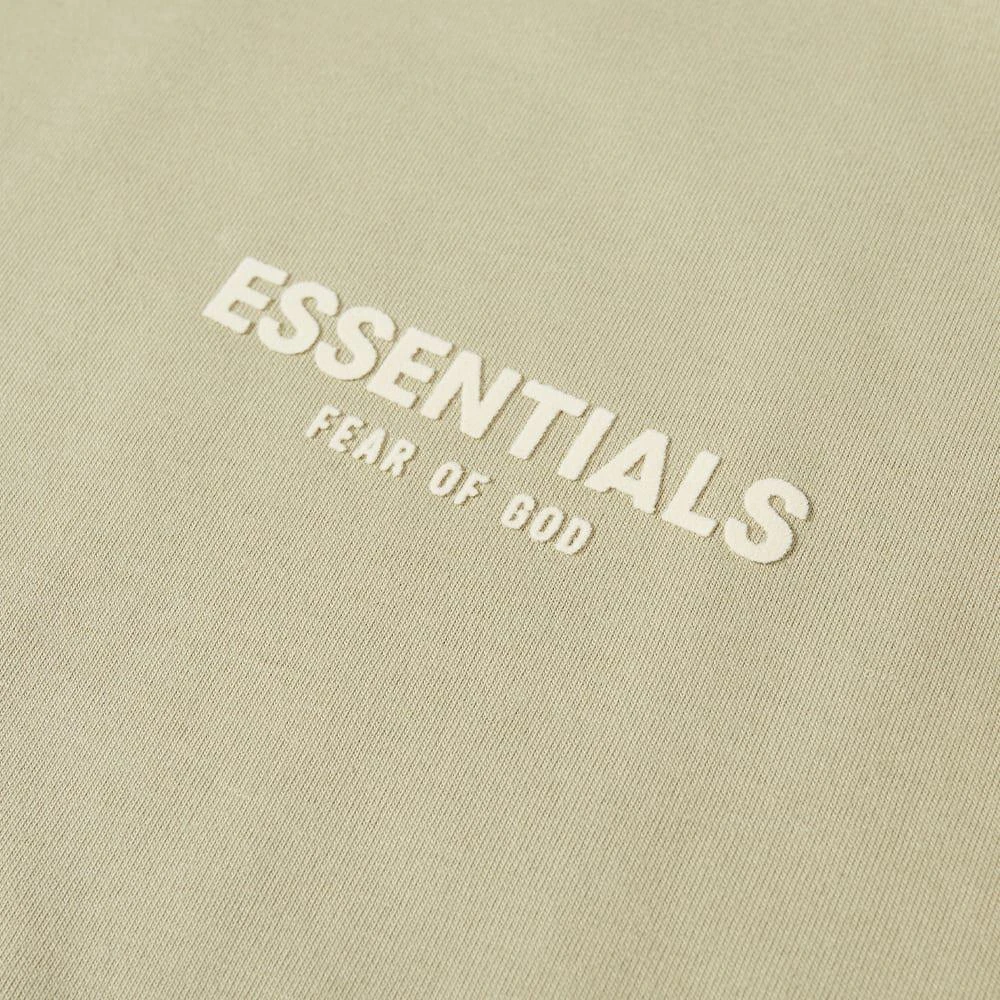 商品Essentials|Fear of God ESSENTIALS Long Sleeve Logo Tee - Wheat,价格¥397,第3张图片详细描述