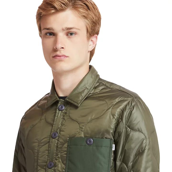 Insulated Overshirt for Men in Green商品第6张图片规格展示
