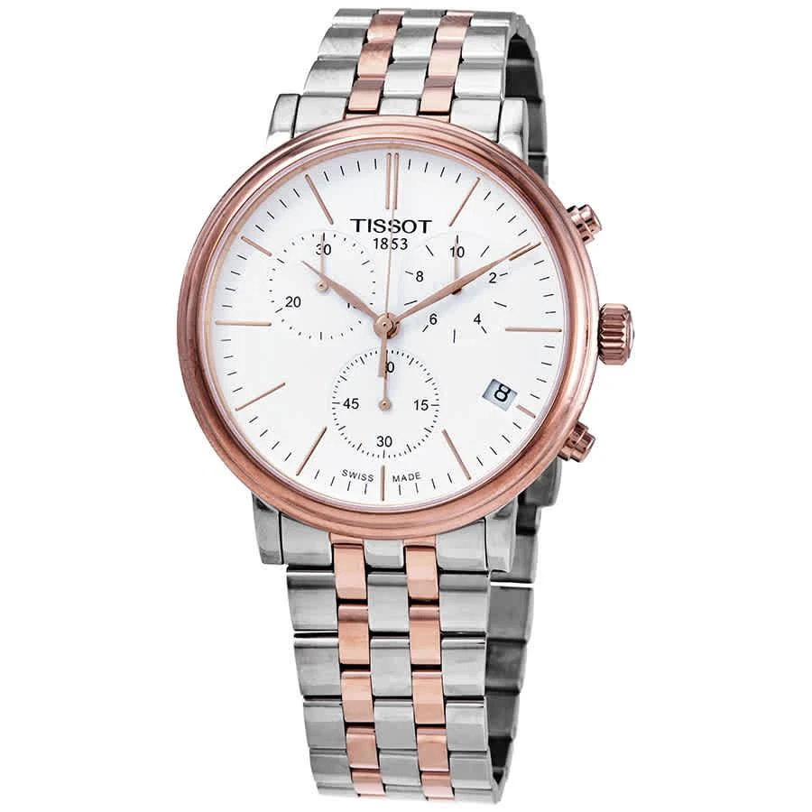 商品Tissot|Carson Premium Chronograph Quartz White Dial Watch T122.417.22.011.00,价格¥1724,第1张图片