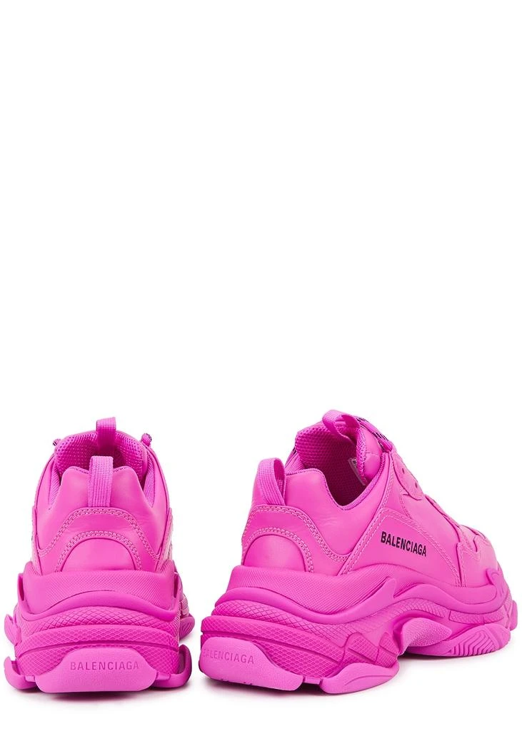 商品Balenciaga|Triple S fuchsia faux leather sneakers,价格¥4053,第3张图片详细描述