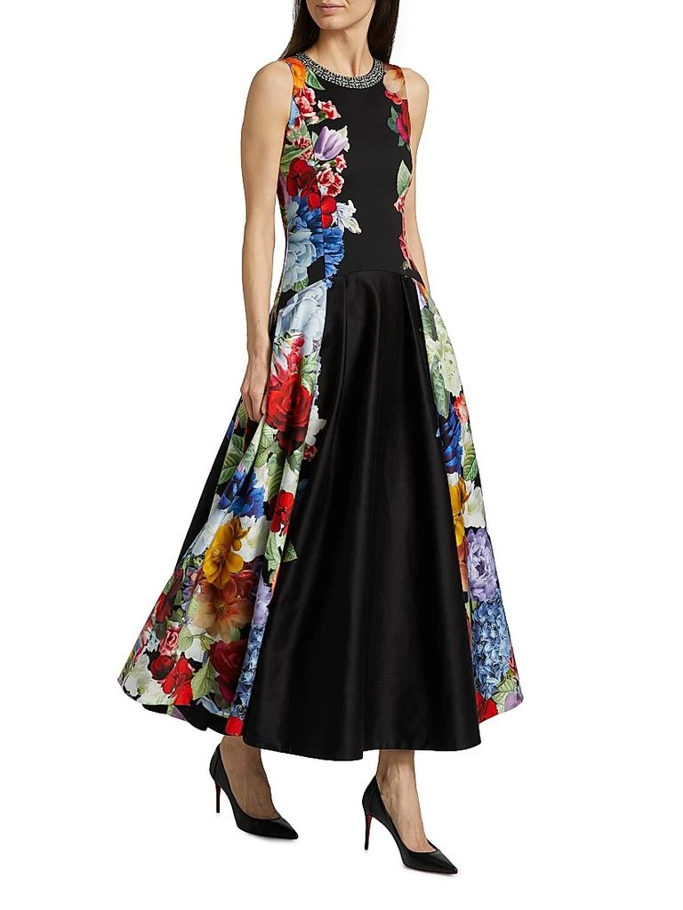 商品Alice + Olivia|Adley Floral Stretch-Cotton Flared Midi-Dress,价格¥2324,第4张图片详细描述