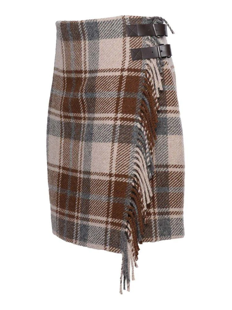 商品Weekend Max Mara|Weekend Max Mara Fringed Checked Mini Skirt,价格¥1360,第1张图片