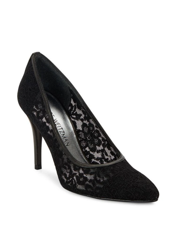商品Stuart Weitzman|Lace Power Lace Point Toe Pumps,价格¥905,第1张图片