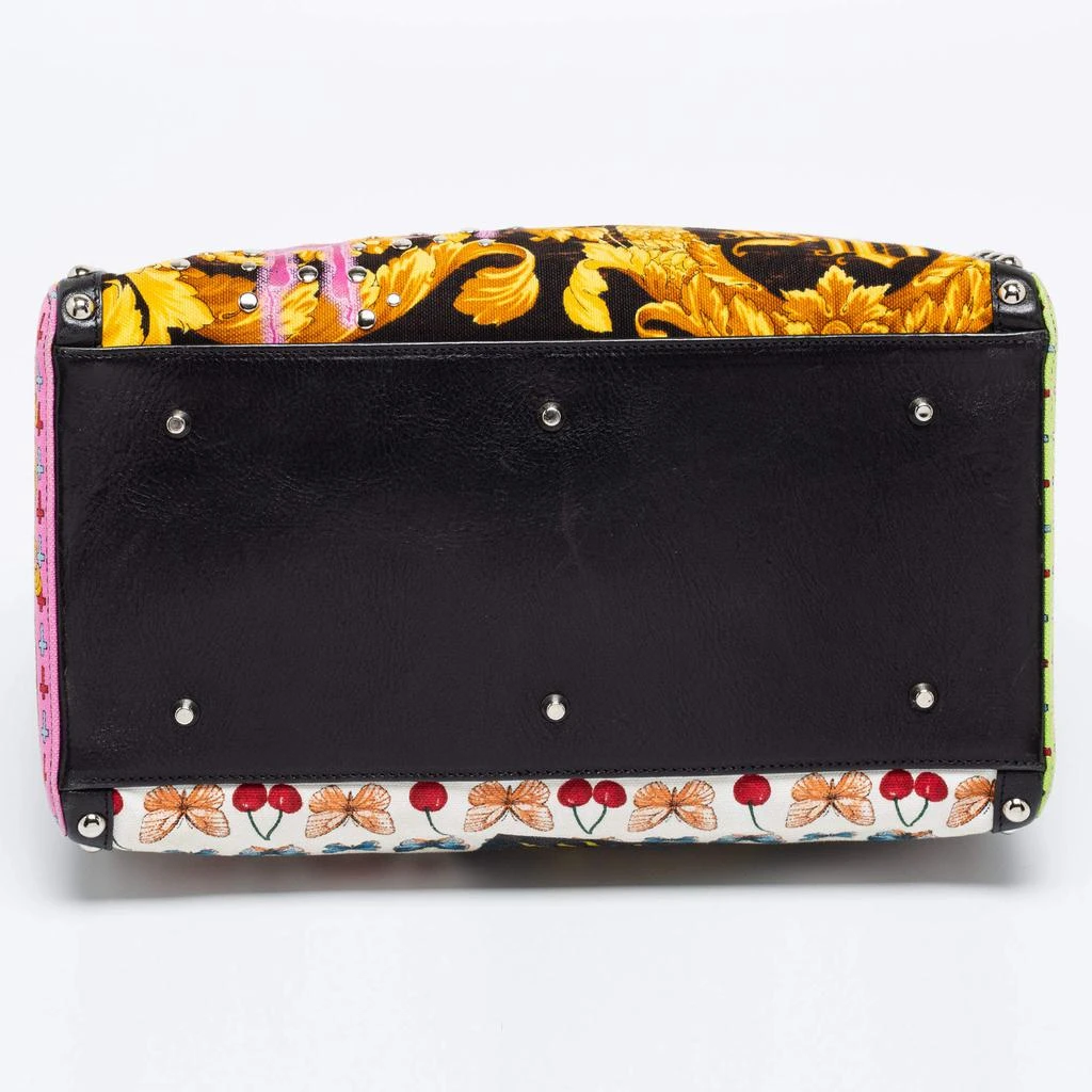 Versace Multicolor Archival Print Canvas and Leather Chaos Couture Studded Boston Bag  商品
